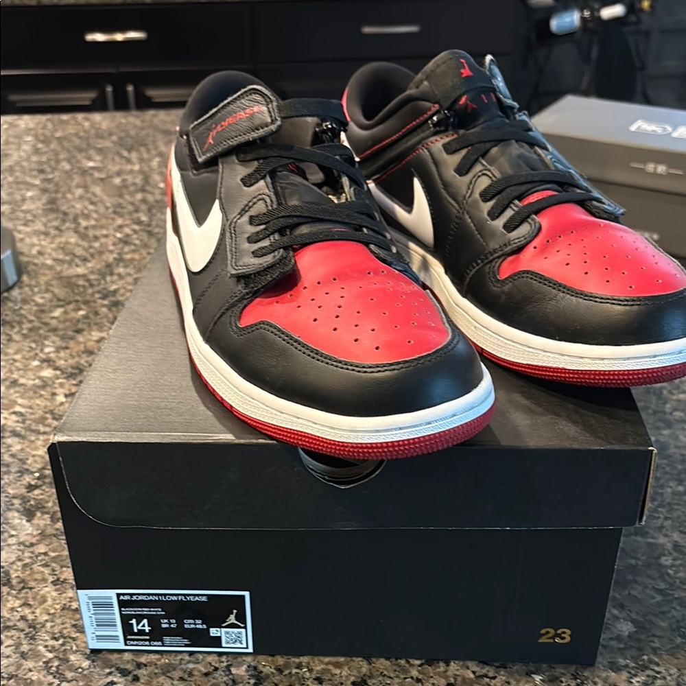 Jordan Black and Red Sneakers